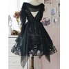 クラシックロリータJSKドレスドロシーナイトパールプリーツシフォンブラックロリータジャンパースカート