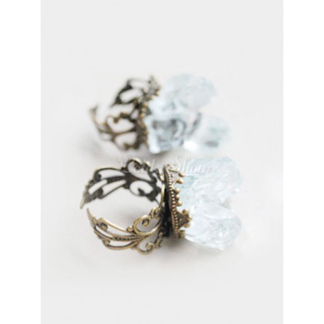 ロリィタ手飾り　銀灰色　バロック風　アクセサリー　お茶会　合金　金属飾り