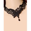ロリィタネックレス　ブラック　レトロ　ジュエリー付き　レース　パーティー　アクセサリー