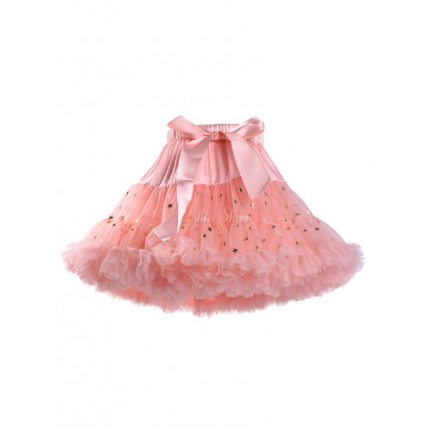 子供のためのスウィートロリータSKチュールスパンコールフリルボウピンクロリータチュチュスカート
