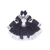 セーラースタイルのロリータの服装の子供フリルボウレースワンピースドレスヘッドドレスとアームカバー