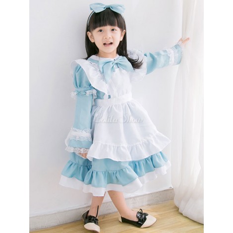 子供のためのロリータドレスメイドロリータ服装レースフリル弓ロリータワンピースドレス