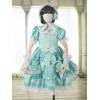 ロココロリータOPドレスレーストリムボウフリルライトスカイブルーロリータワンピースドレス