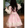 スウィートロリータJSKドレスボウフリルピンクコットン幼児ロリータジャンパースカート