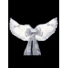 ホワイトエンジェルウィングフェザーリボン弓ゴールドスタンピングアクセサリー