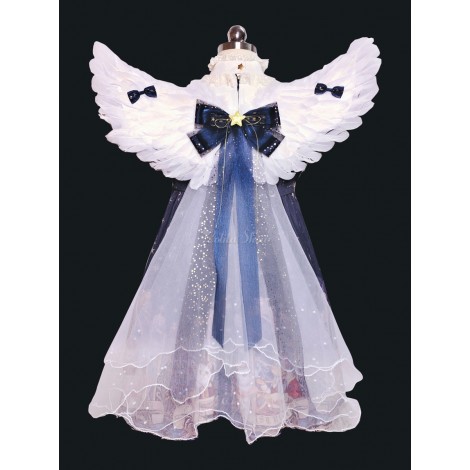 Sweet Lolita Wingsホワイト取り外し可能なベールの妖精クラシックウィングのウィング