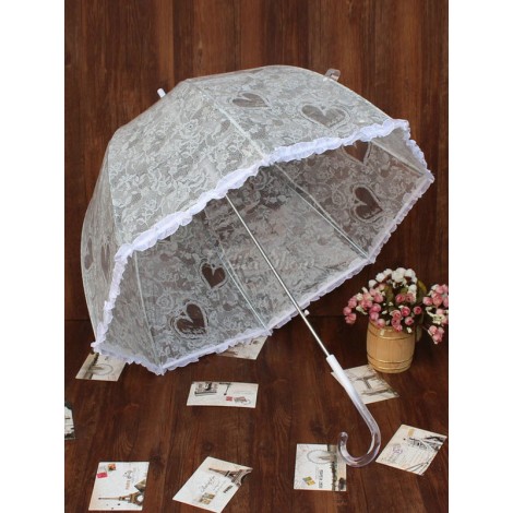ロココロリータパラソルレーススウィートハートフリルPVCロリータ傘