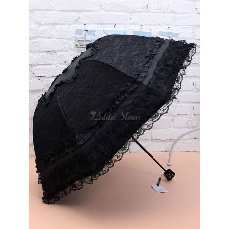 ロリィタ傘　スウィート　カジュアル　無地　レース