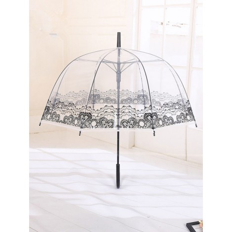 透明ロリータアンブレラプリントクリアPVCロリータパラソル