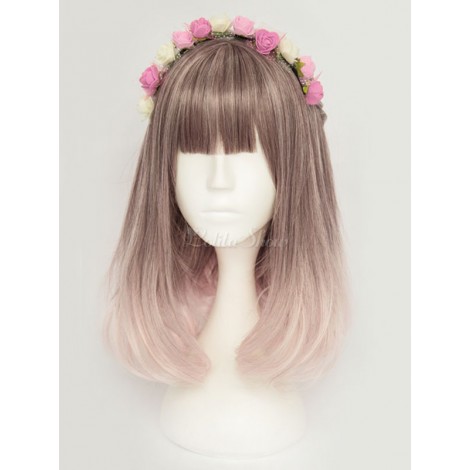 ロリータかつら　アクセサリー　ブラウン　レーヨン　原宿系