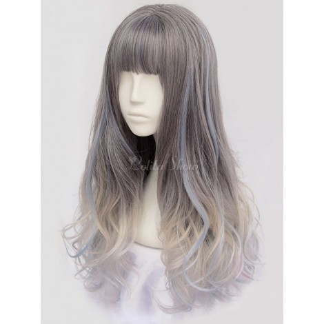 ロリータかつら　グレイ　アクセサリー　レーヨン　原宿系