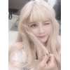 ロリータかつら　エクステンション　ライトゴールド　耐熱ファイバー　カジュアル　スウィート　ウィッグ