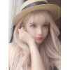ロリータかつら　エクステンション　ライトゴールド　耐熱ファイバー　カジュアル　スウィート　ウィッグ