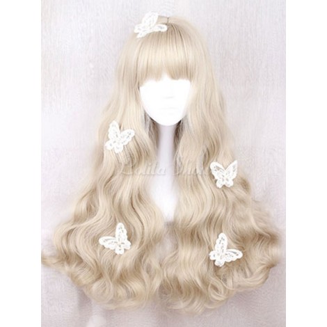 ロリータかつら　ライトブラウン　耐熱ファイバー　カジュアル　原宿系　ウィッグ