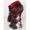 ロリータかつら　ワインレッド　耐熱ファイバー　カジュアル　ゴシック　ウィッグ