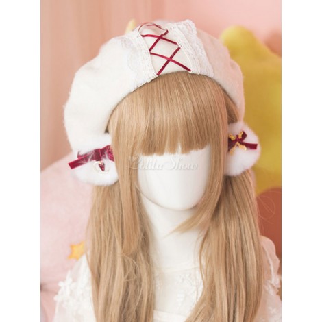 クラシックロリータベレットウールブルゴーニュロリータハット
