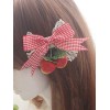 スウィートロリータヘアピンストロベリーチェックレーストリムロリータヘアアクセサリー