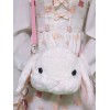 ロリィタバッグ　ホワイト　スウィート　アクセサリー　プラシ天　ウサギ柄