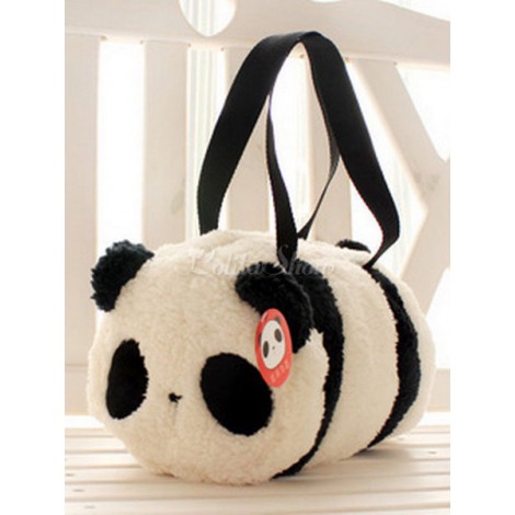 ロリィタバッグ　ホワイト　スウィート　フランネル　アクセサリー　パンダ柄