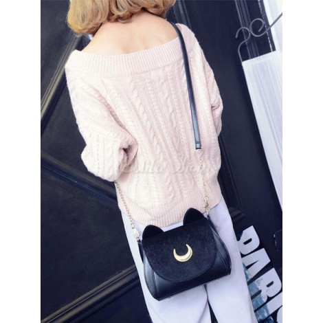 ロリィタバッグ　ブラック　ゴシック　アクセサリー　2カラーブロック　刺繍