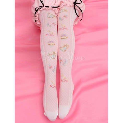 ロリィタ靴下　ピンク　スウィート　ポリエステル　ソックス