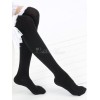 ロリィタ靴下　ブラック　ゴシック　コットン　アウトドア　ニーハイソックス
