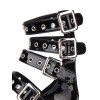 ゴシックロリータサンダルグロメットバックルプラットフォームチャンクヒールPUブラックロリータシューズ