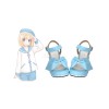スカイブルー ロリータ サンダル プラットフォーム弓装飾足首ストラップ バックル