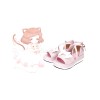 ピンク ロリータ プラットフォーム サンダル白弓足首ストラップ ハート形バックル