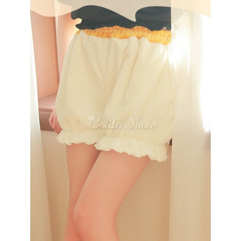 スウィートロリータショーツフランネルフリルコジホワイトロリータブルマーズ