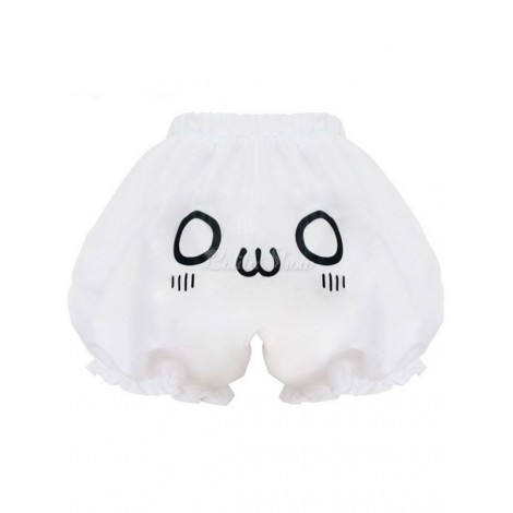 ロリィタパンツ　ホワイト　プリント柄　ピュアコットン　スウィート