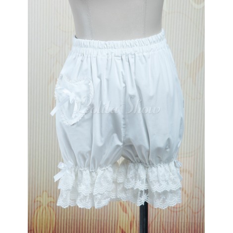 ロリィタパンツ　ホワイト　クラシック＆トラディション　スウィート　無地　コットン