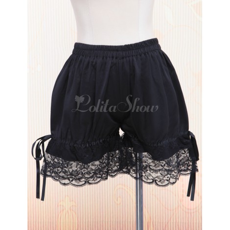 ロリィタパンツ　ブラック　無地　クラシック＆トラディション　スウィート　コットン