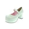ロリィタシューズ　チャンキーヒール　プラットフォーム　ラウンドトゥ　丸いつま先