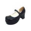 ロリィタシューズ　チャンキーヒール　プラットフォーム　ラウンドトゥ　丸いつま先