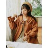 クラシックロリータオーバーコートキャラメルマキアートボウプリーツブラウンロリータコート