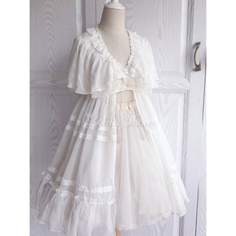 ロリィタカバーアップ　無地　スウィート　Vネック　お茶会　半袖