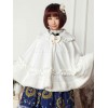 ロリィタケープ　無地　ホワイト　スウィート　フリル　フランネル　カジュアル