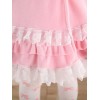 ロリィタケープ　レース　ピンク　スウィート　レース　合成繊維　カジュアル