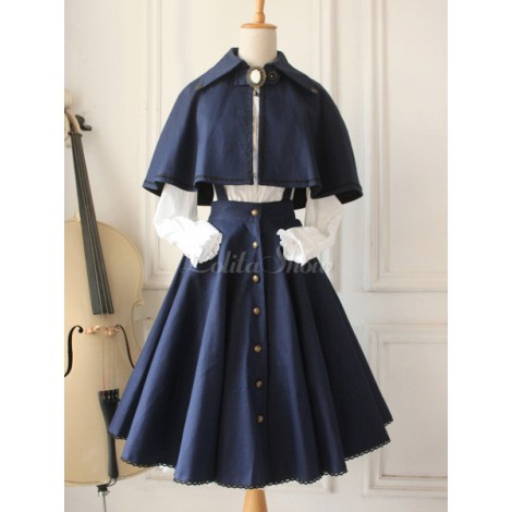 ゴスロリ　ロリータケープ　ロリィタポンチョ　マント　クラシック　ゴシック　クラシカル　クラロリ　パンク　コットン　お茶会