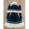 ロリータコート　ロリィタアウターウェア　セーラー風　ケープ　ダークネイビー　長袖　お茶会　入学式　卒業式
