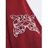 プリーツスカート付きセーラースタイルロリータ衣装赤刺繍ダブルブレスト長袖トップ