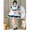 メイドロリータ服レースフリル弓ロリータワンピースドレスエプロン