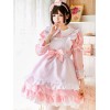 メイドロリータ服レースフリル弓ロリータワンピースドレスエプロン