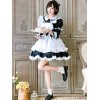 メイドロリータ服レースフリル弓ロリータワンピースドレスエプロン