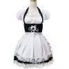 ロリィタ服　セット　ホワイト　ポリエステル　2カラーブロック　半袖　スクエアネック　メイド　カジュアル　エプロン&ドレス
