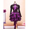 ロリータセパレート，パープル＆ブラック　リボン　ロングスリーブ　ゴシック　コットン