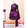 ロリータセパレート，パープル＆ブラック　リボン　ロングスリーブ　ゴシック　コットン