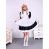コットンワンピース　ロリィタワンピース　メイド　白いエプロン　半袖