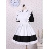 コットンワンピース　ロリィタワンピース　メイド　白いエプロン　半袖